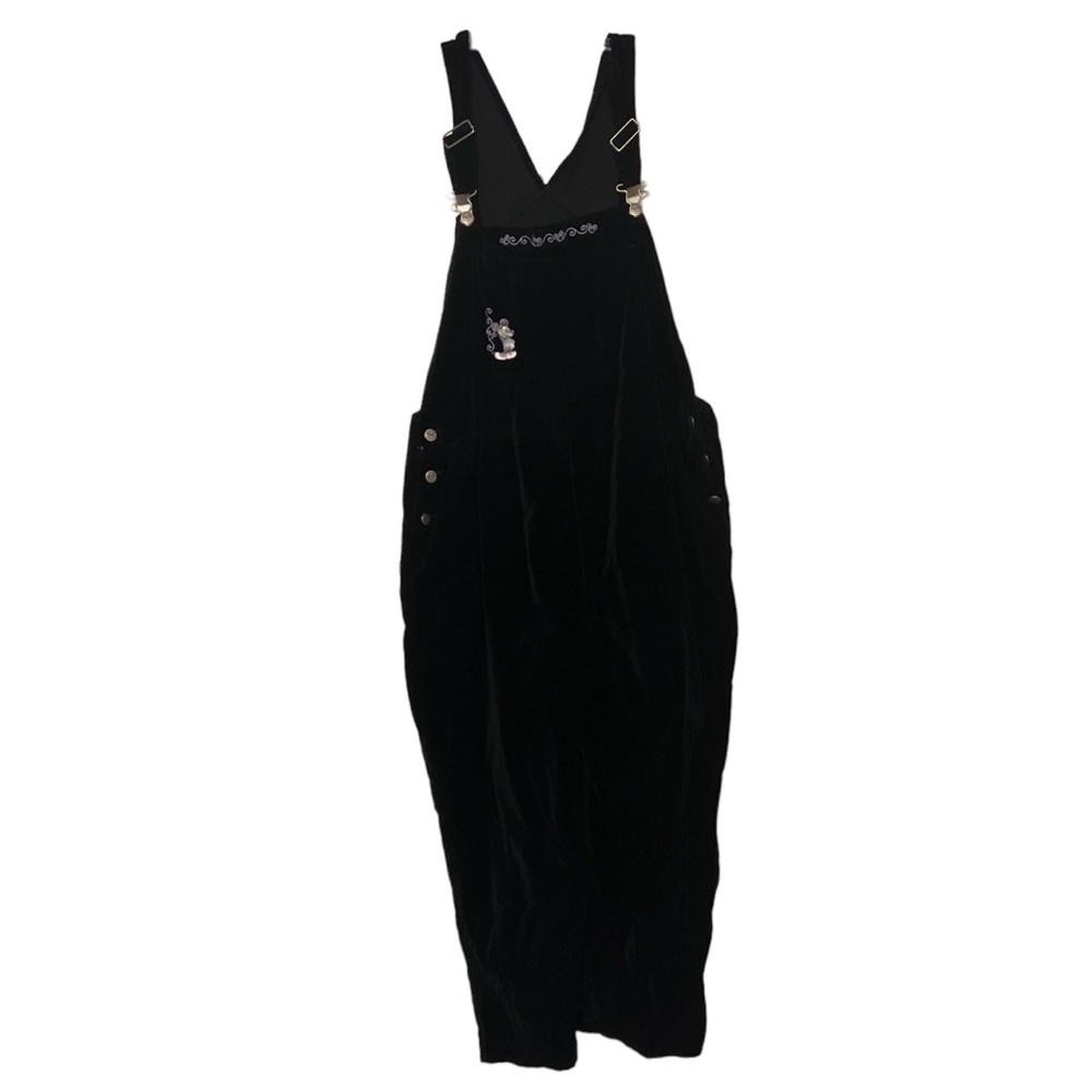 Vintage The Disney Store Mickey Mouse Black Velvet Overalls Size 14 - Picture 3 of 11
